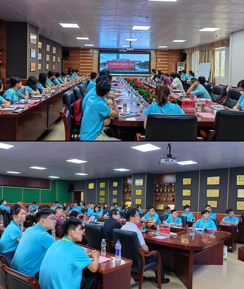 海南大学研究生处处长廖双泉,热带作物学院黄东益院长,陈银华副书记