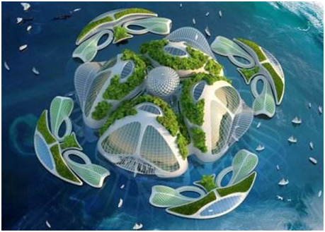 未来海上漂浮城市畅想